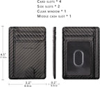TOURSUIT Travel Minimalist Slim Front Pocket Wallet for Men Women, RFID Blocking Credit Card Holder Case (Carbon Fiber Black)