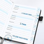 Password Keeper Book with Alphabetical Tabs，4.3"x5.7" Small Password Books for Seniors Password Notebook for Internet Website Address Log in Detail (Black)