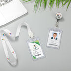 Tinlade 30 Pack Permanent Locking Hard Plastic Badge Holder Vertical Clear ID Badge Holder Heavy Duty Protector Case for Office School Card Travel 2.4 x 4.2 inches