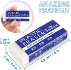 Tamaki 12 Pack Erasers, Large White Eraser for School Office, Art Erasers for Drawing
