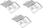 Stephanie Imports Set of 3 Slim & Minimalist Metal Business Card Holder Unisex Case (Silver Diamond Lattice)