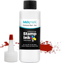 MaxMark Premium Refill Ink with Control Tip Bottle for Self-Inking Stamps, Crimson Red Color - 4 oz.