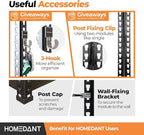 HOMEDANT 5 Tier Storage Shelves Adjustable Laminated Boltless Garage Metal Shelving Unit Heavy Duty Utility Rack Shelf Warehouse Pantry Closet Kitchen (2, (M) 35.9" W, Black)