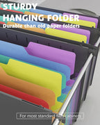 MAIMIS Plastic Expanding Hanging File Folders, 7 Pocket Extra Capacity Accordion Hang Folder, 1/5 Cut Adjustable Tabs, Multi-Color Lables, Letter Size for Filing Cabinet - 6 Pack