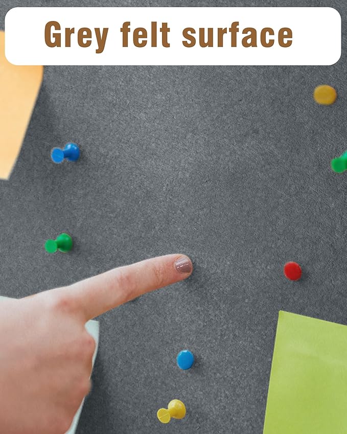 28"x26" Enclosed Bulletin Board, Lockable Weather-Resistant Aluminum Cork Noticeboard for School & Office, Silver Frame w/Grey Flet