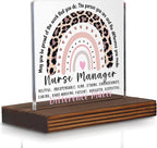 Nurse Manager Gift Desk Sign, Appreciation Thank You Decorative Plaque for Nursing Leaders, Office Desk Decor for Nurse Boss Graduation Retirement Gift PA103