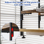 ART-GIFTREE Clamp On Desk Shelf 2-Tier, 12.5 inche Wood Shelving Unit for Office Desk/Gaming Accessories, Tabletop Book Storage Rack, Shelf for Top & Under of Desk, Brown