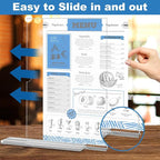EHWINE 10 Pack 8.5 x 11 Acrylic Sign Holder, Clear Signs Display Holder Double-Sided Stand up Table Top Sign Holders Flyer Stand Frames Suitable for Office Business Store Hotels Party(Provide Non-slip Mats)