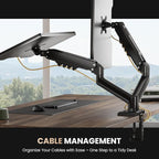 SIAGO Dual Monitor Stand, 15 to 32 Inch Monitor Arm, Adjustable Monitors Mount with C-Clamp and Grommet Installation, Made of Iron and Al, VESA Monitor Stand for Desk - Fits 4.4 to 19.8lbs Monitors