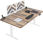 VIVO Electric 71 x 36 in Standing Desk, Memory Height Adjustment, 1B Series, Holds 220 lbs, Reclaimed Wood Top White Frame, DESK-KIT-1W7P-36