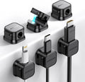 6 Pack Magnetic Cable Clips [Cable Smooth Adjustable] Cord Holder, Under Desk Cable Management, JOYROOM Adhesive Wire Holder Keeper Organizer for Home Office Desk Phone Car Wall Desktop Nightstand