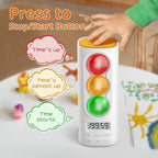 Traffic Light Visual Timer&ADHD Tool for Kids Adults Display Volume Adjustment, with 4 Ringtones for Classroom Desk Home Kitchen Game Countdown Pause Memory Function Charger Type C Included