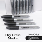 Dabo&Shobo Dry Erase Markers, 100 Count Black Whiteboard Markers, New Barrel Color, Low Odor, Chisel Tip, Suitable for School, Office, or Home