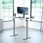 VIVO Electric 60 x 24 in Standing Desk, Memory Height Adjustment, 1B Series, Holds 220 lbs, One-Piece White Top, Gray Frame, DESK-KIT-1G6W