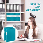Henoyso 36 Pcs 3 Ring Binder 0.5 Inch Round Fits Letter Size 8.5'' x 11'' Paper Plastic Flexible Binder Bulk Holds 140 Sheets with 1 Pockets Versatile Organizer for Home Office School (Turquoise)