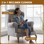 TANYOO Recliner Cushion for Elderly with Lumbar Support Pillow - 20x20x5 Inch Extra Thick Recliner Seat Cushion for Seniors Relief Back Pain and Tailbone Pain from Long Sitting Non-Slip Bottom Brown