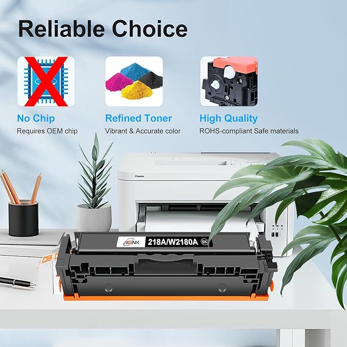 218A 218X Toner Replacement for HP 218A Toner Cartridges 4 Pack - W2180A 218X W2180X for 3301FDW Toner High Yield to use with HP Color Laserjet Pro MFP 3301FDW 3301CDW 3301SDW| 3201DW, NO CHIP(4 Pack)