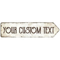 Rustic Custom Sign, Personalized Right Directional Metal Composite Street Sign for Indoor and Outdoor Use 6x24 Inches, ACM Made in the USA