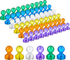 60PCS Colorful Strong Magnetic Push Pin Magnets, 6 Assorted Color for Office, Classroom, Kitchen Home and School, Map Magnets, Whiteboard Magnet