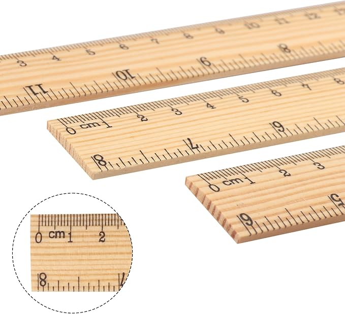 288 Packs Wooden Rulers, 6 Inch Double Sided Wood School Ruler for Home, Student, Office Use, 2 Scale,by, GNIEMCKIN.