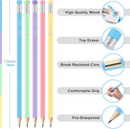 ZWlOT Wood-Cased Pencils, Pre Sharpened Pencils, 350 Count #2 HB Pencil with Eraser Bulk, School Classroom Teacher Supplies Gifts