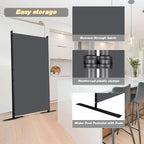 CHOSENM Room Divider, 3 Panel Folding Privacy Screens with Wider Support Feet, 6 Ft Portable Room Partition for Room Separator, 102" W X 71" H, Grey