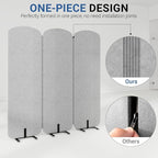 Natwind 3 Panel 73.2 x 71 inch Office Room Privacy Protect Space Divider Portable Partition,Wall Folding Cubicle Indoor Freestanding Acoustic Partition Temporary for Office Room