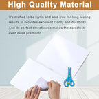 Silunkia 100 Sheets White Shimmer Cardstock 8.5 x 11 Certificate Paper, 75lb Glossy White Card Stock Printer Paper for Thank You Cards, Business Cards, Wedding Invitations, Scrapbooking