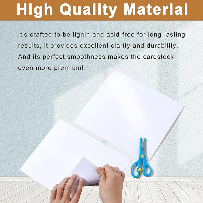 Silunkia 120 Sheets White Shimmer Cardstock 8.5 x 11 Heavyweight Paper, 250gsm/92lb Thick Card Stock Printer Paper for Making Cards, Greeting Cards, School Crafts, Wedding Invitations, Menus