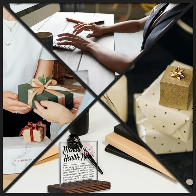 Mental Health Nurse Appreciation Gift Desk Sign, Thank You Plaque for Psychiatric Nurses Counseling Staff Office Decor Rainbow Theme PA064