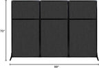 Versare Workstation Partition | Portable Wall Divider | Modern Office Cubicle | Free Standing Privacy Screen | Flexible Work Space | 99" x 70" Black Fabric Panels