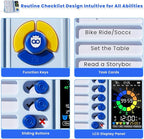 Mooking 5-in-1 Visual Timer, ADHD Tool for Kids|Adults, Visual Schedule for Kids with Autism, 12/24 Task Timer & Chore Chart Board, ADHD Tools with Daily Checklist for Home, School, Classroom - Blue