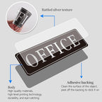 The Office Door Sign for Home and Business，Self-Adhesive Waterproof and Fade-Resistant Modern Brushed Silver Office Sign Sticker for House，Business，Door, Window（Silver）