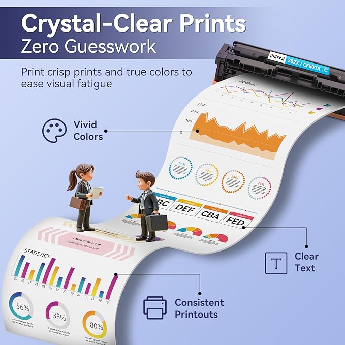 202X Toner Cartridges CF500X - Compatible Replacement for HP 202X 202A for Color Laserjet Pro MFP M281fdw M254dw M281fdn M281cdw M280nw M254dn M254nw High Yield Toner Cartridge CF500A (with Chip )