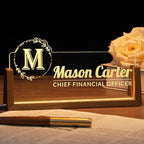 Desk Name Plate Personalized, Office Name Plate for Desks, Desk Decorations for Women Men Office - Light Up Name plate, Employee Appreciation Gifts for Coworkers