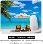 Auhoahsil Mouse Pad, 12 x 10 in Beach Theme Computer Mouse Pad for Desk, Premium-Textured Non-Slip Rubber Stitched Edges Waterproof Square Mouse Mat for Gaming Work Wireless Mice, Blue
