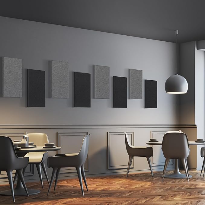 UMIACOUSTICS 4 PCS Acoustic Panels, 2“ Thick 23.6" x 11.8" Fiberglass Sound Absorbing Panels, Soundproof Panels for Studios, Office, Home Theater. Charcoal Grey