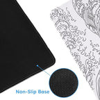 iCasso White Mouse Pad, Extended Gaming Mouse Pad (35.4x15.7 in), Large Stable Rubber Base Mousepad with Stitched Edges, Keyboard Mouse Mat Desk Pad for Work, Game, Office, Home