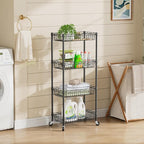 SINGAYE Shelf Closet Wire Shelving：Adjustable Metal Unit for Laundry Room Organization Bathroom Kitchen Home Storage with Wheels Pantry Rack Shelves