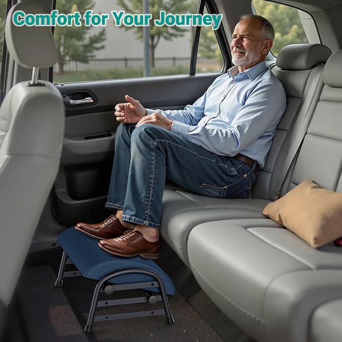YEASHEIN Adjustable Foot Rest for Under Desk at Work, Ergonomic Under Desk Footrest with 6 Positions, Foot Stools for Under Office Desk Chair, Leg Rest for Home, Car, Computer, Gaming Accessories