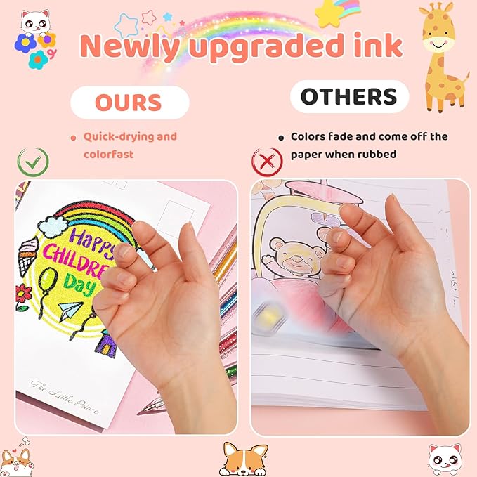 36 Color Glitter Gel Pens, 40% More Ink Colored Gel Markers Fine Point Pens, Aesthetic Cute Preppy Stuff School Supplies, Mothers Day Gift for Mom Kids Artist Adult Coloring Books Cards Craft Drawing