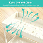 APWNRJA Under Sink Organizers and Storage 2 Pack, Pull-Out Sliding Cabinet Organizer with 2-Tier Storage Shelf & 4 Hooks, Multi-Purpose for Kitchen & Bathroom (13 Inch, White)