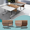 Conference Table Flip Top Mobile Conference Room Tables,Folding Conference Table with Wheels,Large Meeting Training Seminar Table Saving Space for Office Classroom(10B,70.8'')