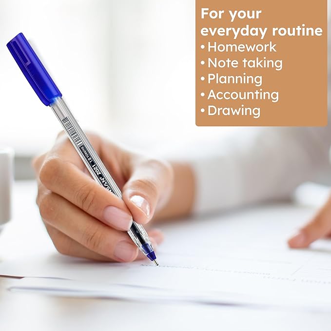 Ballpoint Pens Bulk Pack, 150-Count – 100 Black & 50 Blue Ink Pens, 1.0mm Medium Point, Ergonomic Triangle Grip