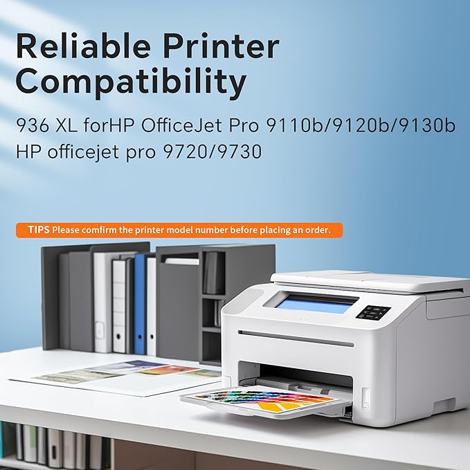 936 High Yield Ink Cartridges (4-Pack) Compatible for HP 936e XL | Works with : OfficeJet Pro 9110b, 9120b, 9130b OfficeJet Pro Wide Format 9720/9730 | Eligible for Instant Ink (B/C/M/Y)