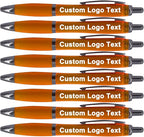 HEYZARDA Personalized Pens with Name Custom Text Logo Retractable Customized Ballpoint Pens for Church Office Business 100 Pcs, Orange