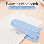 Swing-Arm Swivel Stapler - 20 Sheets Capacity, 360 Degree Rotate Desk Stapler with 100 Staples - Non-Slip Office Stapler, Blue