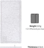 Bulletin Board, 35 x 17 1/2 inches Felt Board - Decorative Pin Board, Cork Board Alternative for Wall, Foldable Picture Board Self-Adhesive Vision Board Prayer Board with 20 Pushpins - Marble White