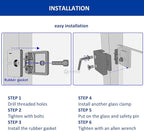 Glass Clamp－4PCS Adjustable Glass Shelf Bracket, 1/3 "-1/2 " 304 Stainless Steel Glass Clamps, Glass Clamp Bracket is Suitable for Railing, Stairs, Glass Wall, All Kinds of Glass (Silver-4pcs)