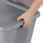 (4 pack) 18 Gallon Plastic Storage Bin with Snap-On Lid, Gray - Durable Stackable Container for Home, Garage & Office Organization